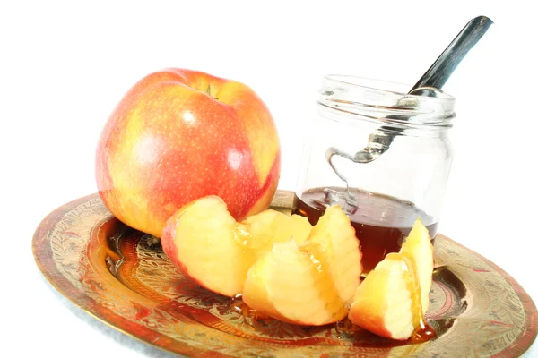 Apple with Honey jar — Stock Photo, Image