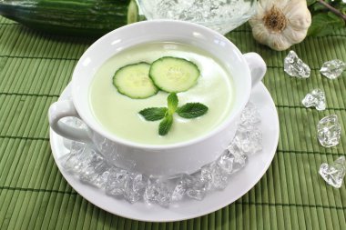 Iced cucumber soup clipart