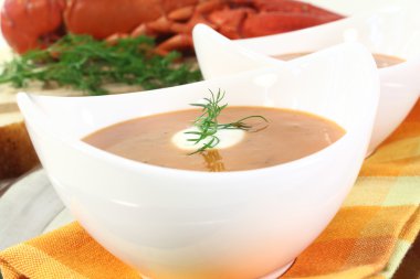 Boiled lobster bisque clipart