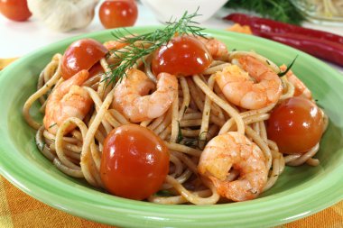 karides pişmiş spagetti