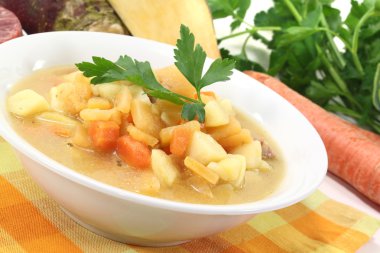 Fresh cooked Swede stew clipart