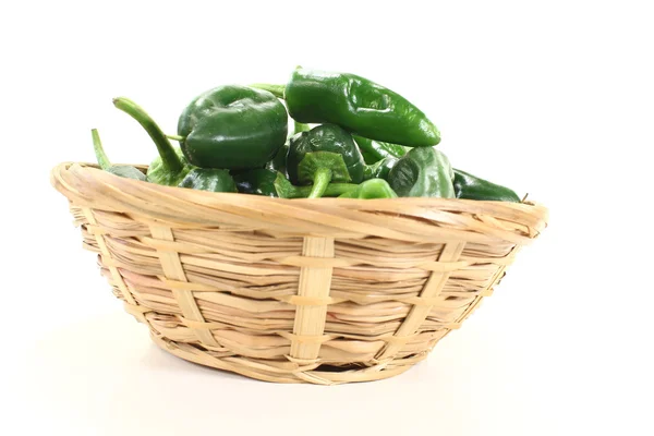 Fresh Pimientos in a bowl — Stock Photo, Image