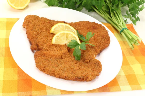 stock image Freshly fried Wiener Schnitzel