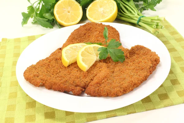 stock image Wiener Schnitzel with lemon