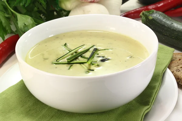 Zucchini creme soup — Stock Photo, Image
