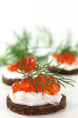 Canape with caviar clipart