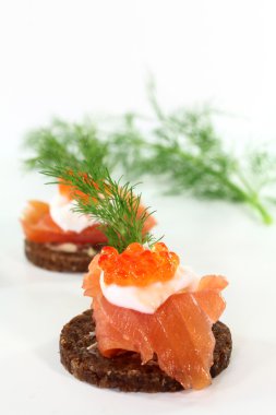 Canape with salmon clipart