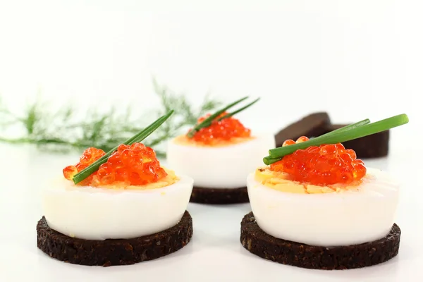 Canape with egg — Stock Photo, Image