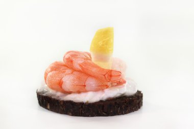 Canape with shrimps clipart