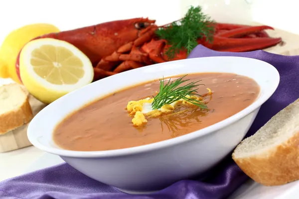 Lobster cream soup — Stock Photo, Image