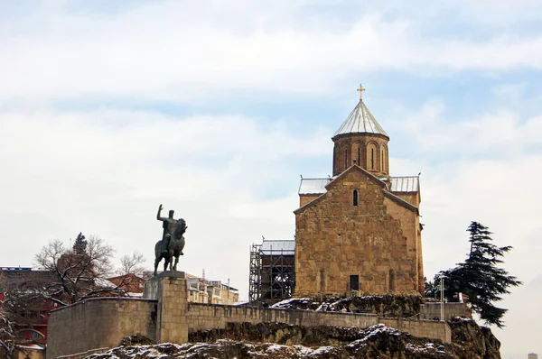 Vista de invierno de la ciudad de Tiflis — Foto de Stock