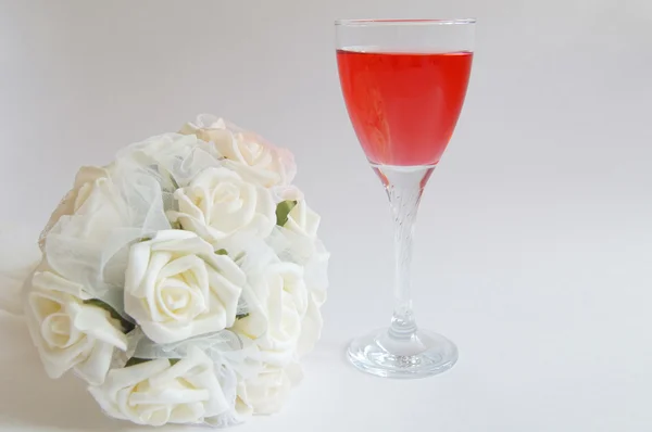 stock image Wine and roses