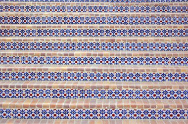 Ceramic tiles on the outdoor stairs clipart