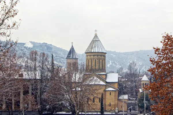 Churches and domes of Tbilisi, view to historical part of the capital of Republic of Georgia — Stock Photo, Image