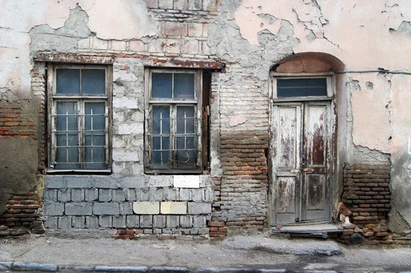 Art nouveau-fasad i tbilisi gamla stadsdel, restaurerade området runt marjanishvilis kvadrat Stockbild