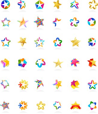 Collection of star icons, vector clipart