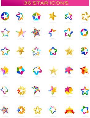 Collection of star icons, vector clipart