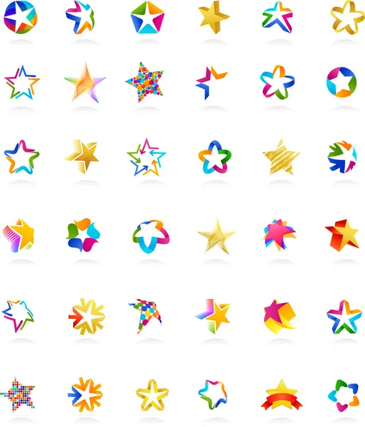 Colección de iconos de estrellas, vector — Vector de stock