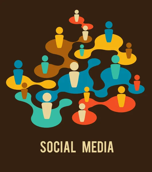 ソーシャル メディアとネットワーク図 — ストックベクタ