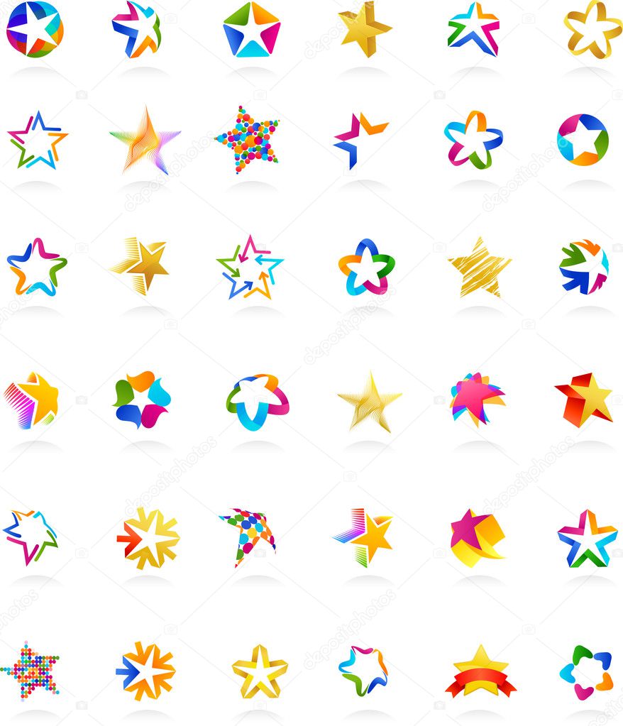 Collection of star icons, vector