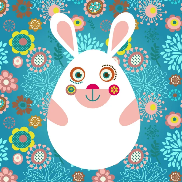 Easter greeting card with bunny — Stock Vector