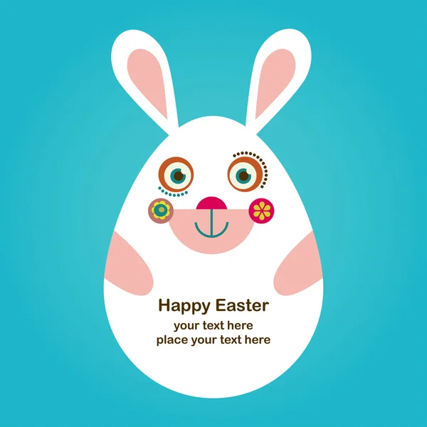 Carte de vœux de Pâques avec lapin — Image vectorielle
