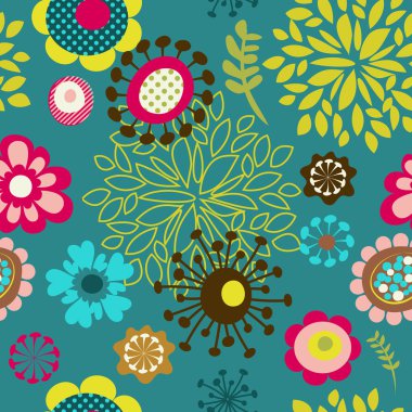 Seamless flower pattern background clipart