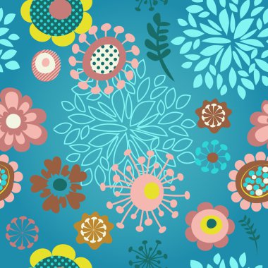 Seamless flower pattern background clipart