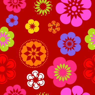 Seamless flower pattern background clipart