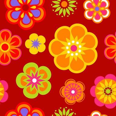 Seamless flower pattern background clipart