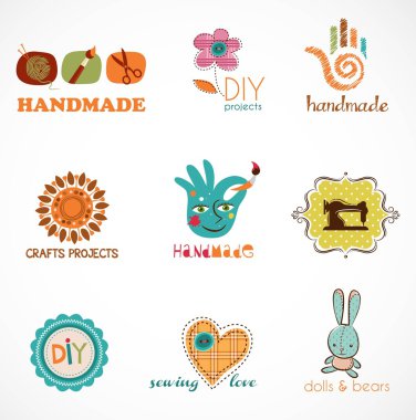 Craft and do it yourself, collection of icons clipart