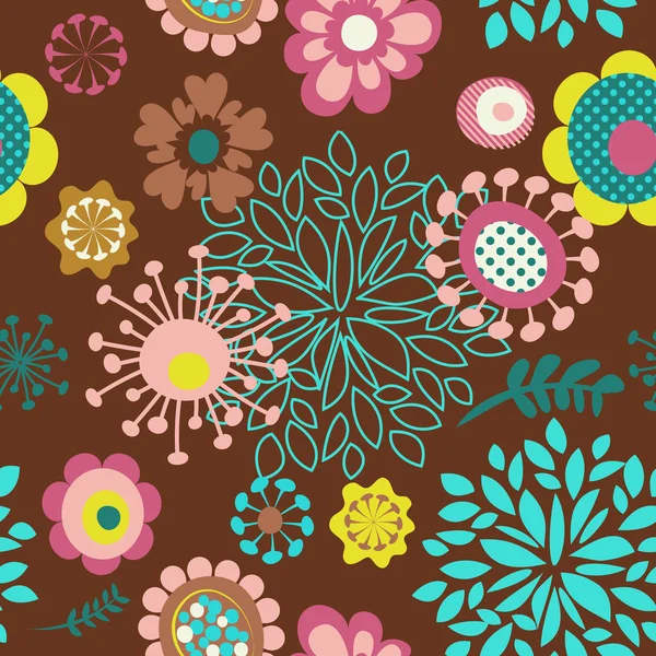 Fleur sans couture motif arrière-plan — Image vectorielle