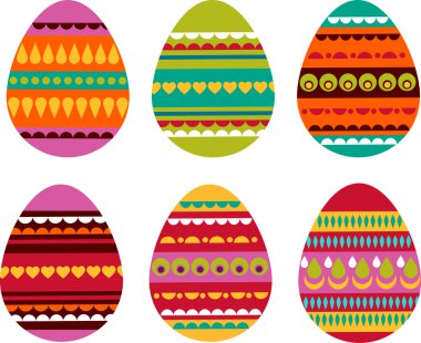 Patterned Easter eggs clipart