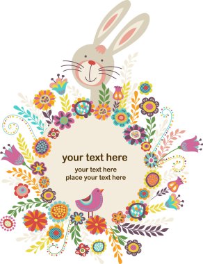 bunny Paskalya tebrik kartı