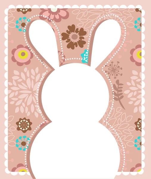 Пасхальная открытка с кроликом — стоковый вектор
