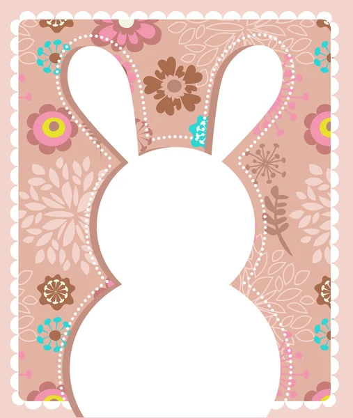 Cartão de saudação Páscoa com coelho — Vetor de Stock