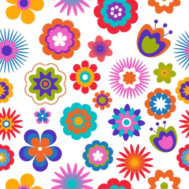 Seamless flower pattern background clipart