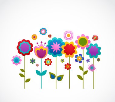 Greeting card with flowers clipart