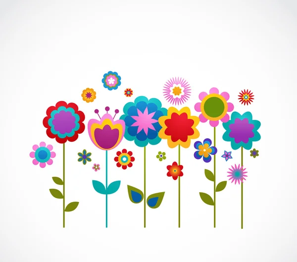 Cartão de saudação com flores — Vetor de Stock