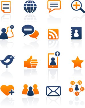 Social Media and network icons, vector set clipart