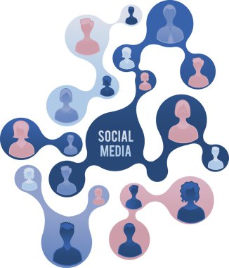 Social Media and network illustration clipart