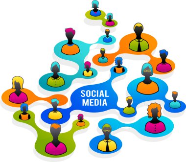 Social Media and network illustration clipart