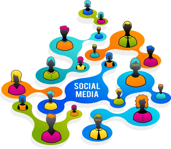 Κοινωνική media και το δίκτυο εικονογράφηση — Διανυσματικό Αρχείο