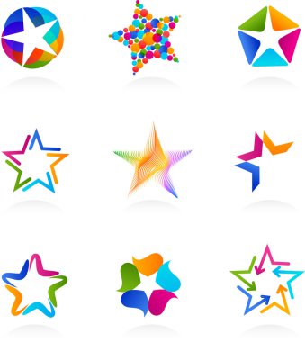 Collection of star icons, vector