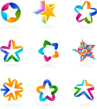 Collection of star icons, vector clipart