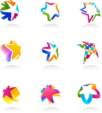 Collection of star icons, vector clipart