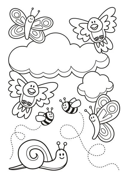 Baby animals coloring book — Stock Vector