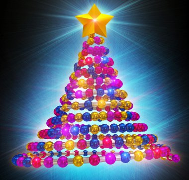 Christmas tree abstract with lighting clipart