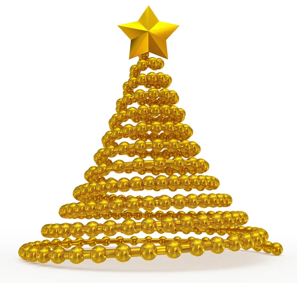 Árbol de Navidad abstracto dorado —  Fotos de Stock