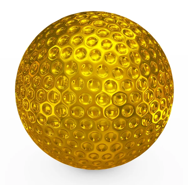 Golf topu altın — Stok fotoğraf